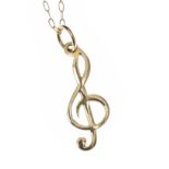 9CT GOLD 'TREBLE CLEF' PENDANT