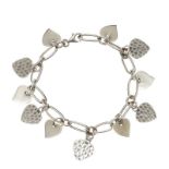 STERLING SILVER HEART CHARM BRACELET