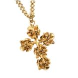 GOLD-TONE CROSS AND CHAIN BY DESIGNER 'GAVILANE PARIS'