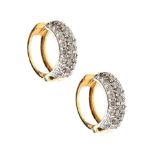 18CT GOLD DIAMOND HUGGIE EARRINGS