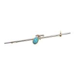 15CT GOLD AND PLATINUM OPAL BROOCH