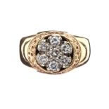 9CT GOLD DIAMOND GENT'S RING