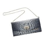 CHARLIE LAPSON EMBOSSED CROCODILE LEATHER PURSE