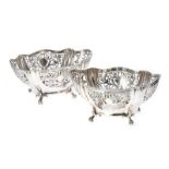 PIERCED STERLING SILVER CAKE BASKETS