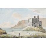 John Nixon - RED BAY CASTLE - Watercolour Drawing - 4.5 x 7 inches - Signed in Monogram