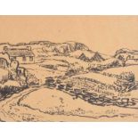 James Macintyre, RUA - BASKET ISLAND, 1967 - Pen & Ink Drawing - 6 x 8 inches - Signed