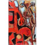 Gerald G. Beattie - WOMAN PLAYING A CELLO - Oil on Canvas - 40 x 25 inches - Signed