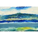 Daniel O'Neill - LOUGH WITH DISTANT MOUNTAINS - Oil on Board - 6 x 8.5 inches - Signed