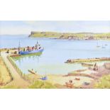 Samuel McLarnon, UWS - BALLYCASTLE HARBOUR - Coloured Print - 12 x 18 inches - Unsigned