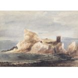 Andrew Nicholl RHA - KINBANE CASTLE, COUNTY ANTRIM - Watercolout Drawing - 8 x 11 inches - Signed