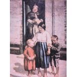 William Conor RHA RUA - CHILDREN OF ULSTER - Coloured Print - 10 x 7 inches - Unsigned