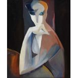 Father Jack P. Hanlon - CUBIST PORTRAIT OF A WOMAN - Oil on Canvas - 24 x 20 inches - Signed