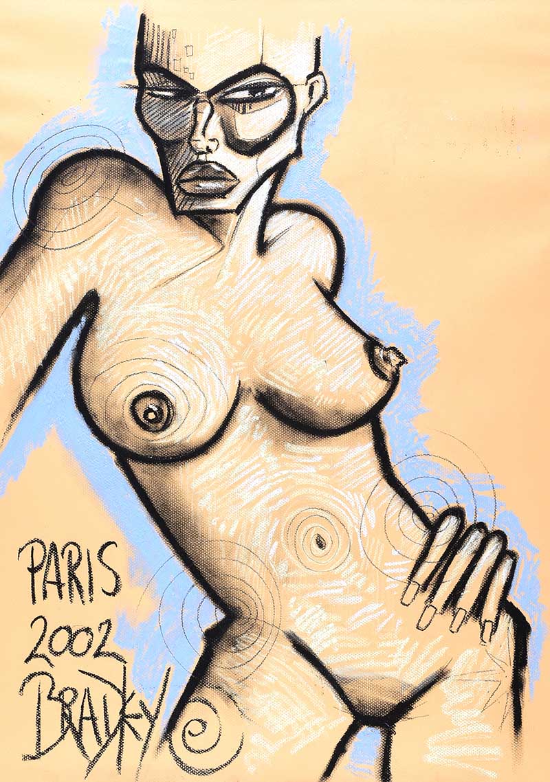 Terry Bradley - NUDE, PARIS 2002 - Pastel on Paper - 29 x 20 inches - Signed