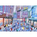 John Ormsby - YORK MINISTER SHOPPERS - Oil on Canvas - 16 x 23 inches - Signed