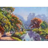 Arthur A. Buchman - TREES BY THE RIVER LAGAN - Oil on Board - 10 x 15 inches - Unsigned