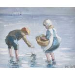 Margaret Palmer - SAILING THE BOAT - Oil on Board - 8 x 10 inches - Signed