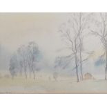 George C. Morrison RUA - WNTER LANDSCAPE - Watercolour Drawing - 13 x 17 inches - Signed
