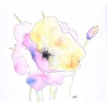 Irish School - POPPY FLOWER - Watercolour Drawing - 8 x 9 inches - Signed in Monogram