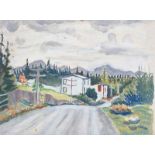 Marjorie Doreen Penson - THE ROAD TO THE FOREST - Oil on Board - 9.5 x 7.5 inches - Unsigned
