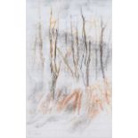 Tom Carr HRHA RUA RWS - BIRCH TREES - Mixed Media - 7 x 4 inches - Signed