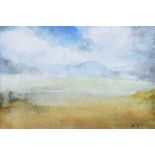 Paul Wilson - BLUE SKY & LANDSCAPE - Watercolour Drawing - 4 x 6 inches - Signed in Monogram