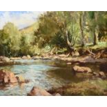 Maurice Canning Wilks ARHA RUA - THE DUN RIVER, GLENDUN, COUNTY ANTRIM - Oil on Canvas - 16 x 20