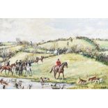 Coralie de Burgh Kinahan - THE HUNT, COUNTY DOWN - Oil on Canvas - 20 x 30 inches - Signed in