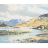 Maurice Canning Wilks ARHA RUA - KELMORE LAKE - Coloured Print - 12 x 15 inches - Unsigned