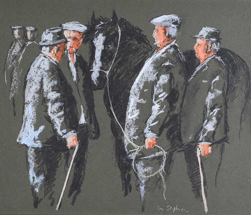 Tom Stephenson - AT THE BALLYCLARE MAY FAIR - Pastel on Paper - 12 x 14 inches - Signed