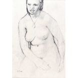 Tom Carr HRHA RUA RWS - FEMALE NUDE STUDY - Pencil on Paper - 14 x 10 inches - Signed