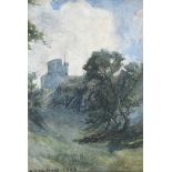 William Gibbs Mackenzie ARHA - CASTLE ON THE HILL - Watercolour Drawing - 10 x 7 inches - Signed