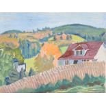 Marjorie Doreen Penson - RED ROOF COTTAGE - Oil on Board - 7.5 x 9.5 inches - Unsigned