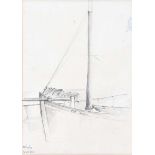 Patsy Farrell - MAC DUACH FISHING BOAT - Pencil on Paper - 8 x 6 inches - Unsigned