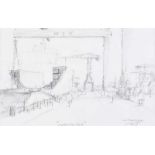Colin H. Davidson - SUPERTANKER - Pencil on Paper - 5 x 8 inches - Signed