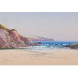 George Trevor - DESERTED BEACH, WEST OF IRELAND - Watercolour Drawing - 7 x 10 inches - Signed