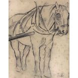 William Conor RHA RUA - STUDY OF A HORSE - Pencil on Paper - 6 x 5 inches - Unsigned