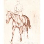 Basil Blackhaw HRHA HRUA - MICHAEL O'REILLY AFTER THE POINT TO POINT - Pastel on Paper - 9 x 8