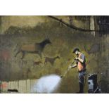 Banksy - STEAM CLEANER - Coloured Print - 11 x 15 inches - Unsigned