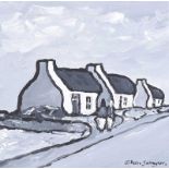 Eileen Gallagher - HOMES OF DONEGAL - Acrylic on Canvas - 8 x 8 inches - Signed