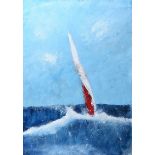 Jeff Adams - LONE SAILOR - Oil on Paper - 33 x 23 inches - Signed in Monogram