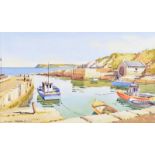 Samuel McLarnon UWS - BALLINTOY HARBOUR, COUNTY ANTRIM - Watercolour Drawing - 11 x 18 inches -