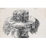 William Conor RHA RUA - THE FRUIT CAKE - Pen & Ink on Paper - 4 x 6 inches - Signed