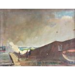 Tom Carr HRHA RUA RWS - THE PIER - Oil on Canvas - 14 x 18 inches - Signed