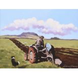 Gregory Moore - PLOUGHING NEAR SLEMISH - Oil on Board - 10 x 14 inches - Signed