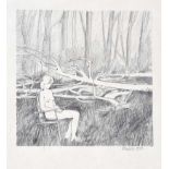 Lawson Burch, RUA - PASTORAL - Pencil on Paper - 6 x 6 inches - Signed