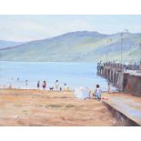 Pat Cowley - SUN & SHADOW, RATHMULLAN BEACH - Oil on Board - 8 x 10 inches - Signed