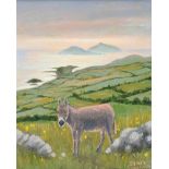 Sean Loughrey - KERRY DONKEY - Oil on Board - 12 x 10 inches - Signed