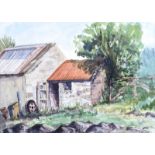 J. Smith - SHED ON THE FARM - Watercolour Drawing - 10 x 14 inches - Signed