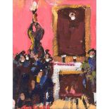 Marie Caroll - IN THE SHELBOURNE HOTEL, DUBLIN - Oil on Board - 11 x 8.5 inches - Signed