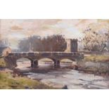 Samuel McLarnon UWS - BRIDGE AT CUSHENDUN, COUNTY ANTRIM - Oil on Board - 14 x 20 inches - Signed